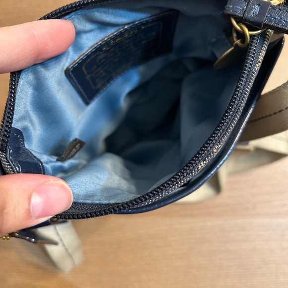 Coach Navy and Beige Signature Crossbody Bag Coach Vintage Denim Crossbody Bag - Picture 5 of 6